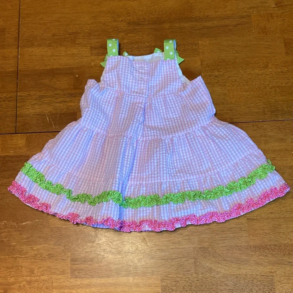 Emily Rose Girls Size 18 Month Pink Gingham Butterfly Bows Summer Sun Dress